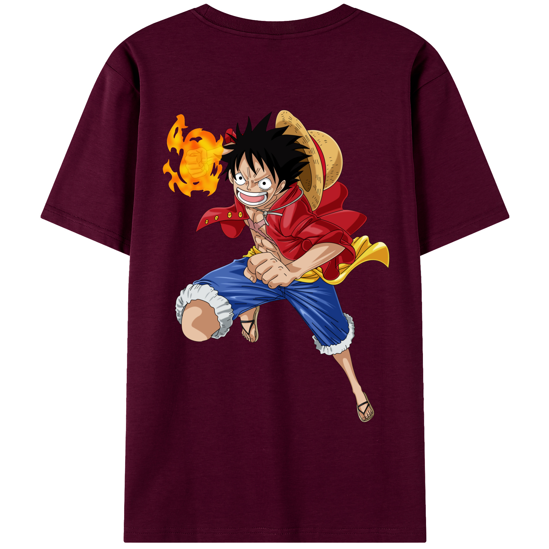 ワンピース モンキー・D・ルフィ ONE PIECE Monkey D. Luffy レディース半袖Tシャツ(バックプリント)
